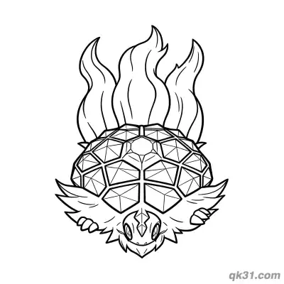 太乐巴戈斯宝可梦星晶形态艺术简笔画涂色页 – 免费可打印简笔画涂色画