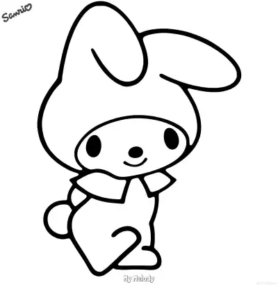 简约美乐蒂线稿涂色页免费打印 - 经典幼儿手工 – 免费可打印简笔画涂色画