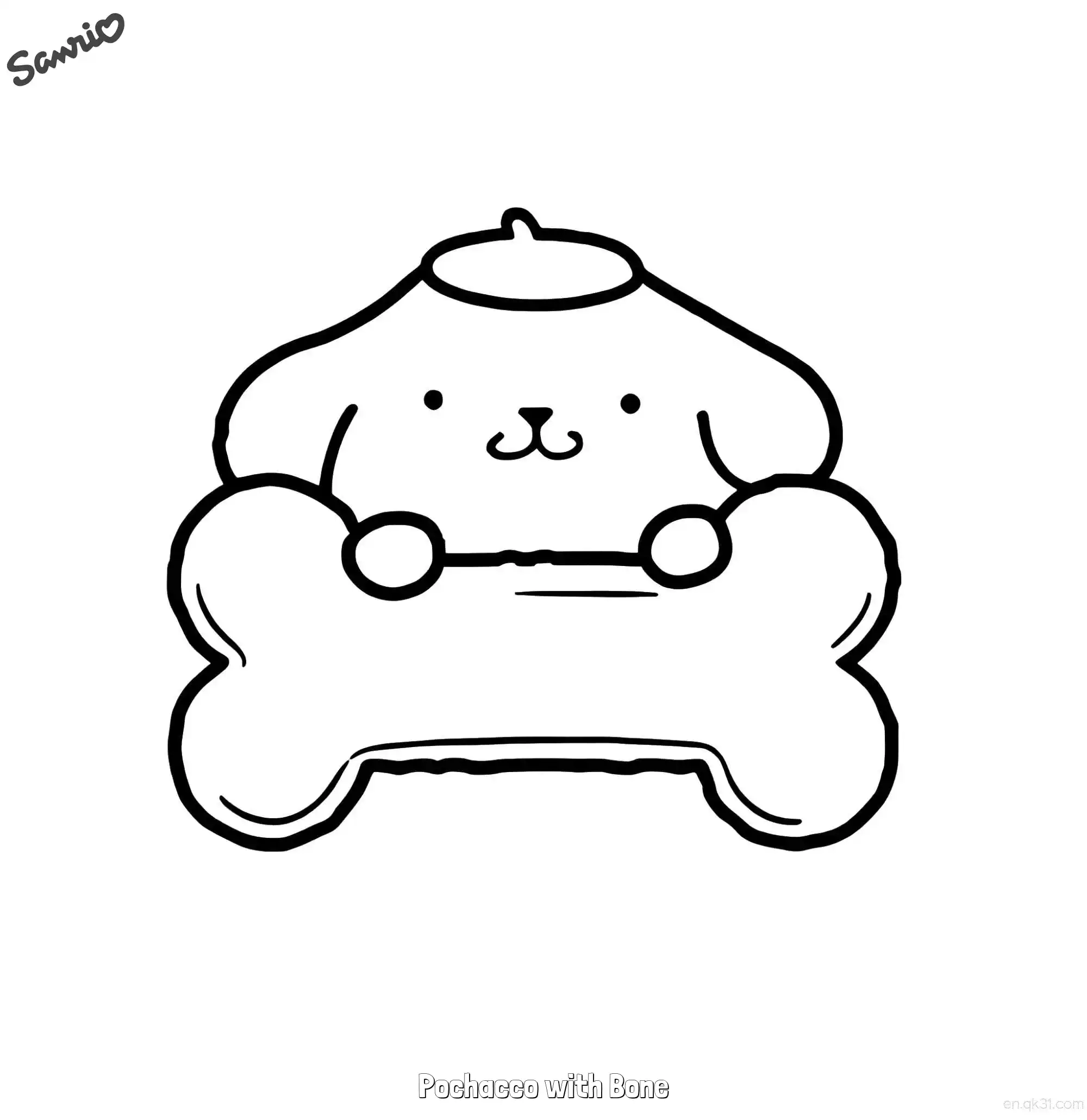 免费 骨头布丁狗 简笔画 素描 涂鸦 - 免费可打印三丽鸥 下载PDF 简笔画涂色页