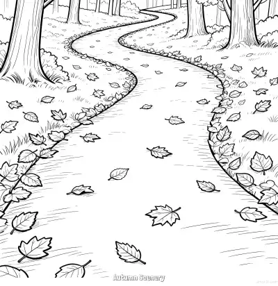 秋天的风景 17简笔画 素描 涂鸦 - 免费可打印秋季 下载PDF – 免费可打印简笔画涂色画