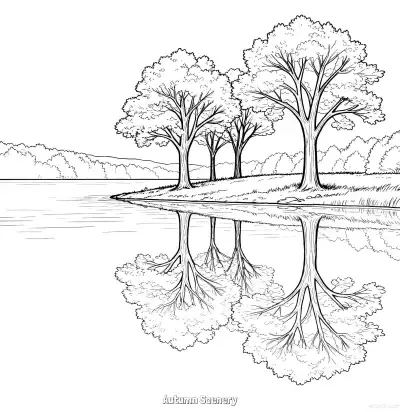 秋天的风景 18简笔画 素描 涂鸦 - 免费可打印秋季 下载PDF – 免费可打印简笔画涂色画
