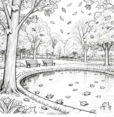 秋天的风景 7简笔画 素描 涂鸦 - 免费可打印秋季 下载PDF – 免费可打印简笔画涂色画