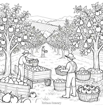 秋天的风景 8简笔画 素描 涂鸦 - 免费可打印秋季 下载PDF – 免费可打印简笔画涂色画