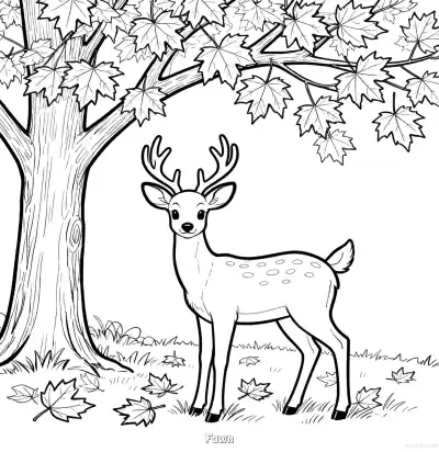 小鹿 简笔画 素描 涂鸦 - 免费可打印秋季 下载PDF – 免费可打印简笔画涂色画
