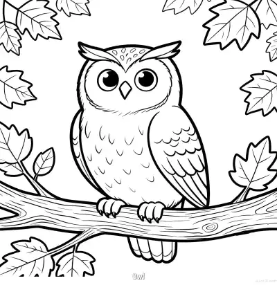 猫头鹰 简笔画 素描 涂鸦 - 免费可打印秋季 下载PDF – 免费可打印简笔画涂色画