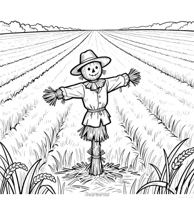稻草人 2简笔画 素描 涂鸦 - 免费可打印秋季 下载PDF – 免费可打印简笔画涂色画
