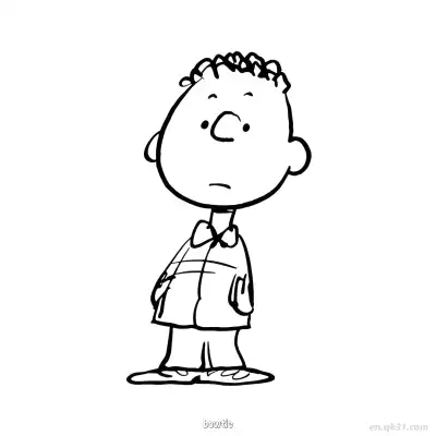 史努比领结男孩涂色页 – 免费可打印简笔画涂色画
