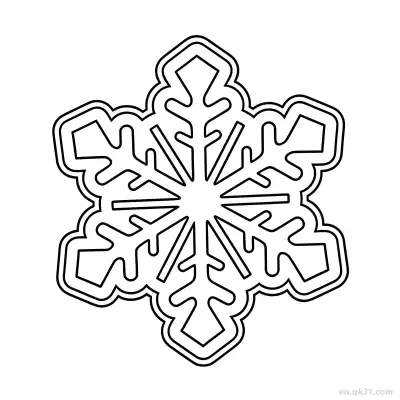 粗边雪花涂色页 – 免费可打印简笔画涂色画