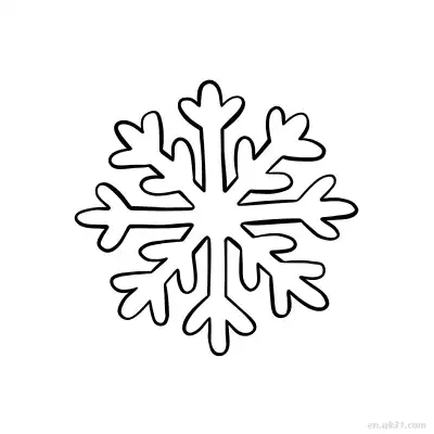 卡通笑脸雪花涂色页 – 免费可打印简笔画涂色画