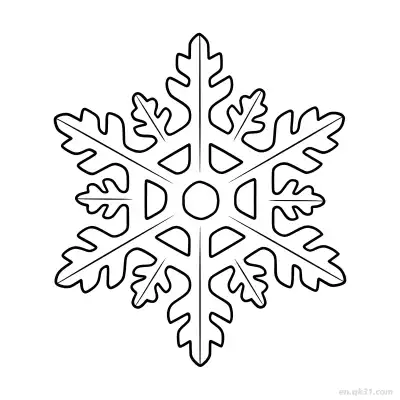 中心圆环雪花涂色页 – 免费可打印简笔画涂色画