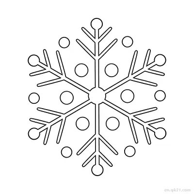 圆点节点雪花涂色页 – 免费可打印简笔画涂色画