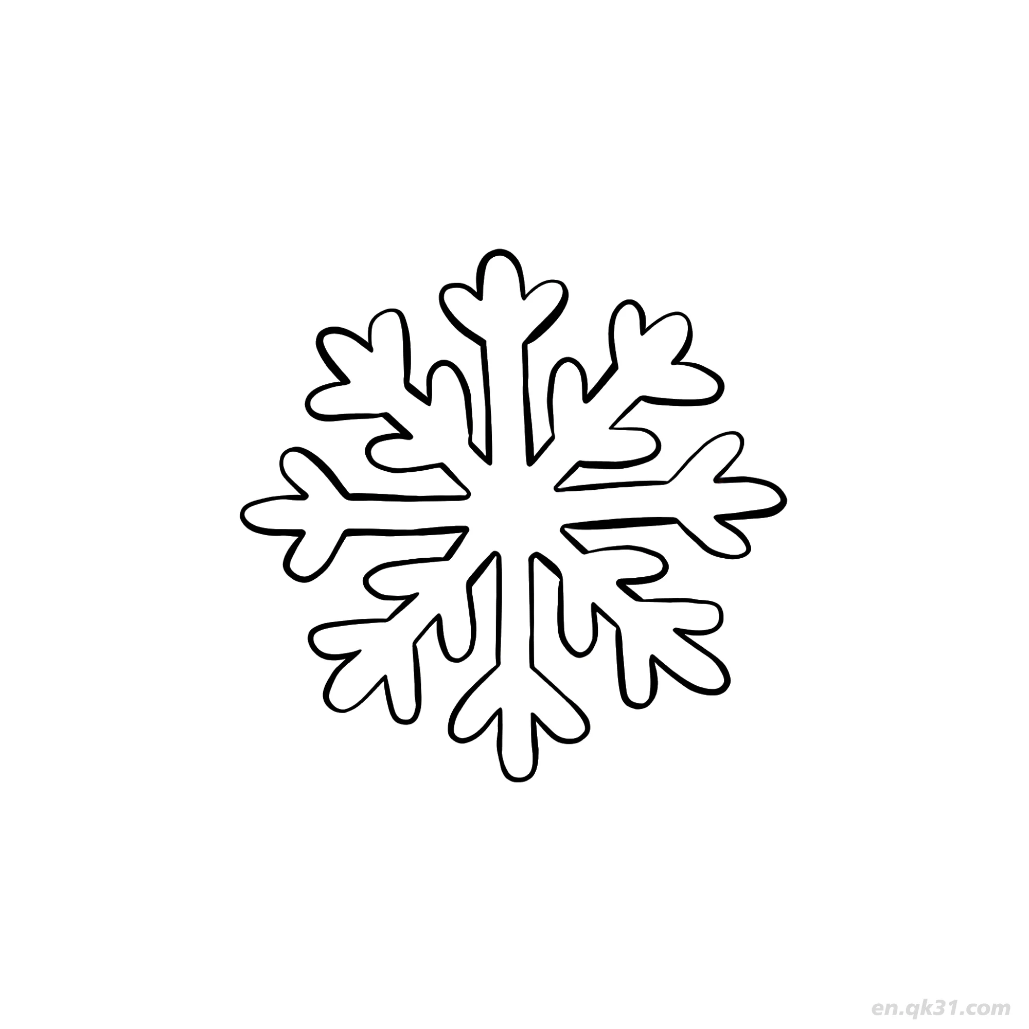免费 几何雪花线稿 简笔画涂色页
