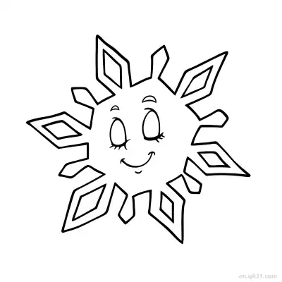 开心太阳涂色页 – 免费可打印简笔画涂色画