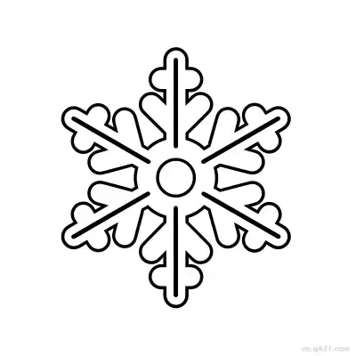心形雪花涂色页 – 免费可打印简笔画涂色画