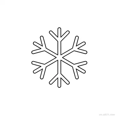极简风格雪花涂色页 – 免费可打印简笔画涂色画