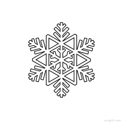 星形中心雪花涂色页 – 免费可打印简笔画涂色画