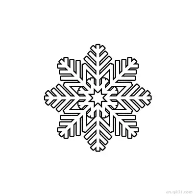 对称雪花设计涂色页 – 免费可打印简笔画涂色画
