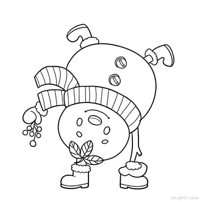 倒立雪人涂色页 – 免费可打印简笔画涂色画