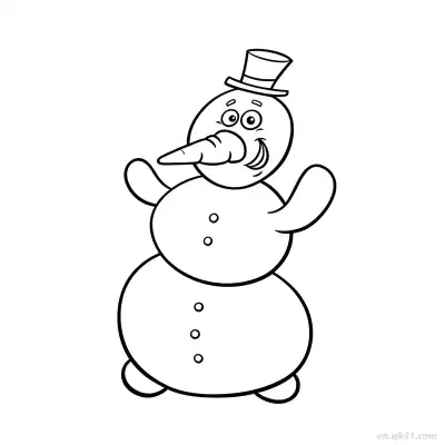 大脚雪人涂色页 – 免费可打印简笔画涂色画