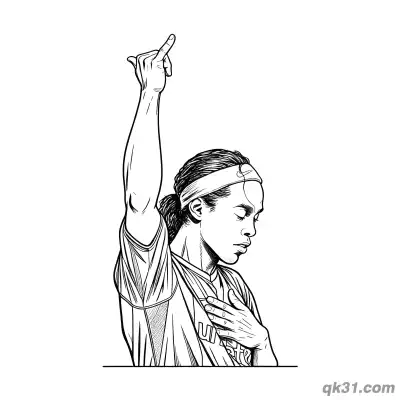 罗纳尔迪尼奥指天庆祝可打印简笔画涂色页 – 免费可打印简笔画涂色画