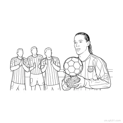 罗纳尔迪尼奥奖杯典礼足球涂色页 – 免费可打印简笔画涂色画