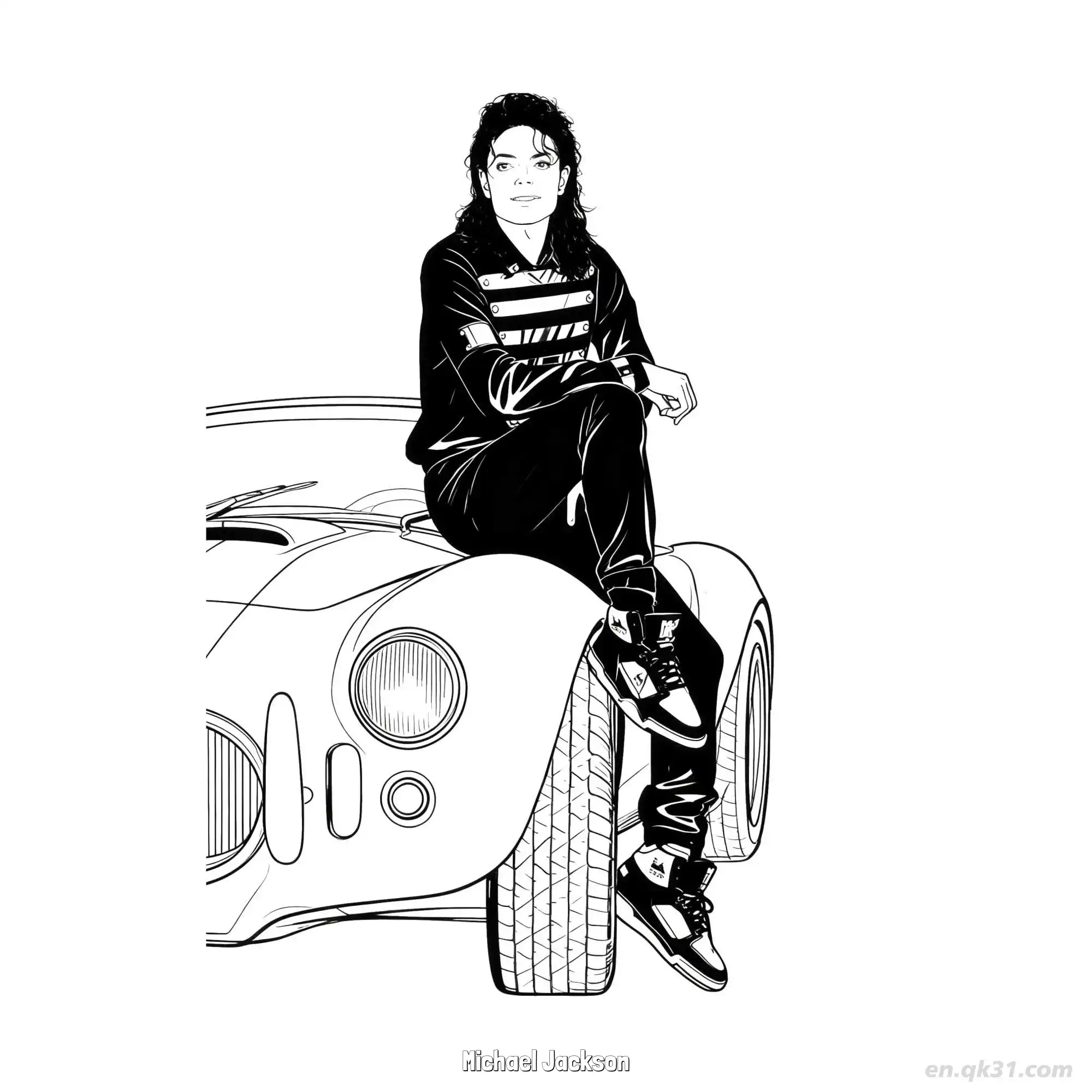 免费 迈克尔·杰克逊 15简笔画 素描 涂鸦 - 免费可打印超级巨星 下载PDF 简笔画涂色页