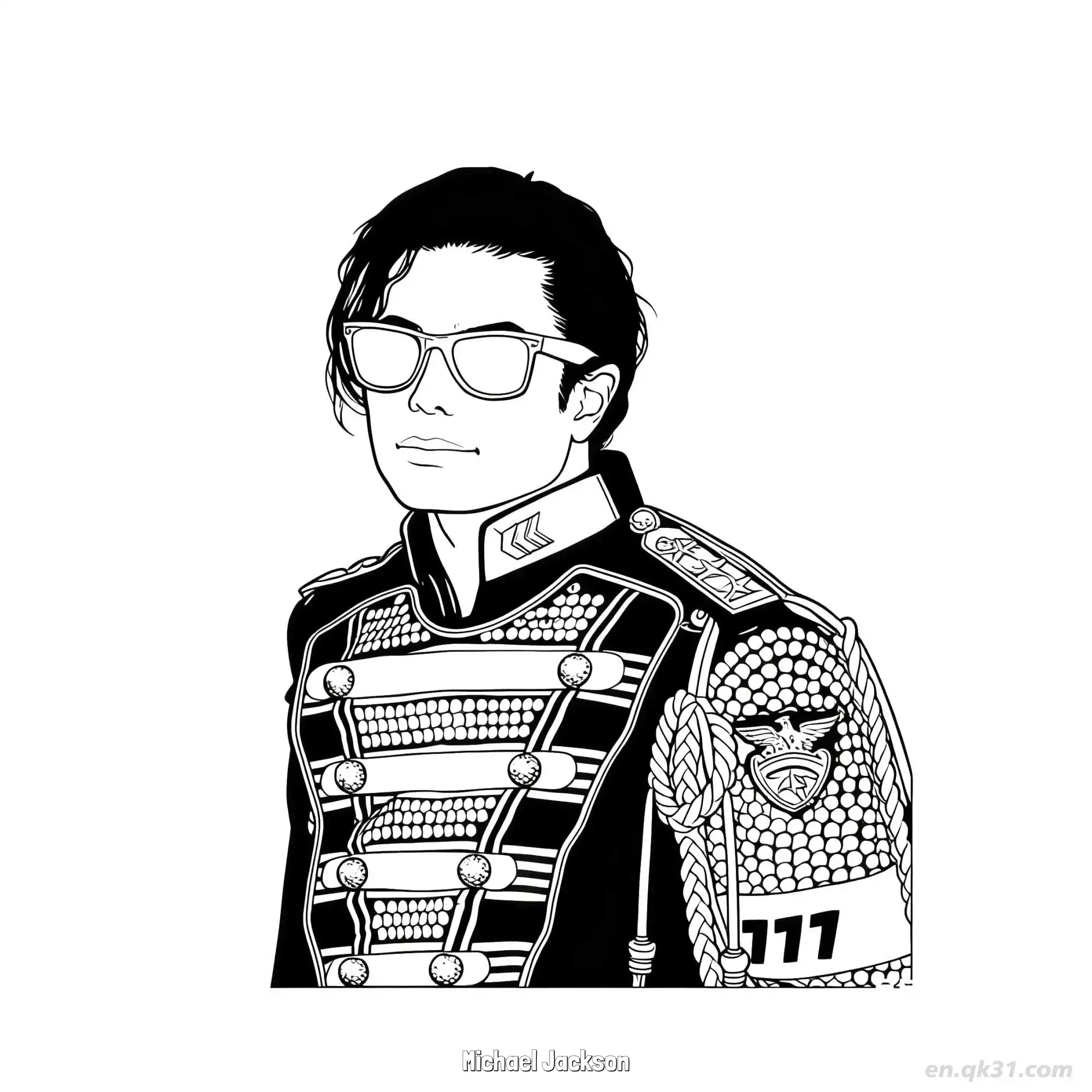 免费 迈克尔·杰克逊 27简笔画 素描 涂鸦 - 免费可打印超级巨星 下载PDF 简笔画涂色页