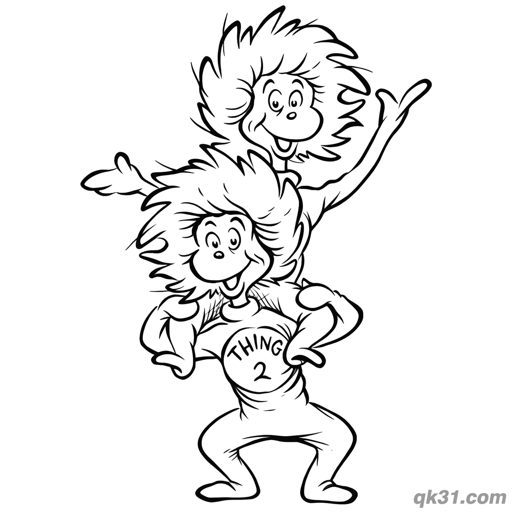 免费 1号2号小精灵背背简笔画涂色页 简笔画涂色页