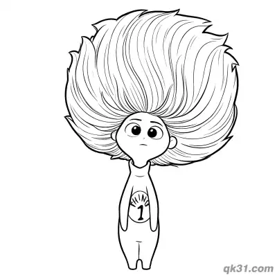 1号小精灵可打印涂色活页 – 免费可打印简笔画涂色画