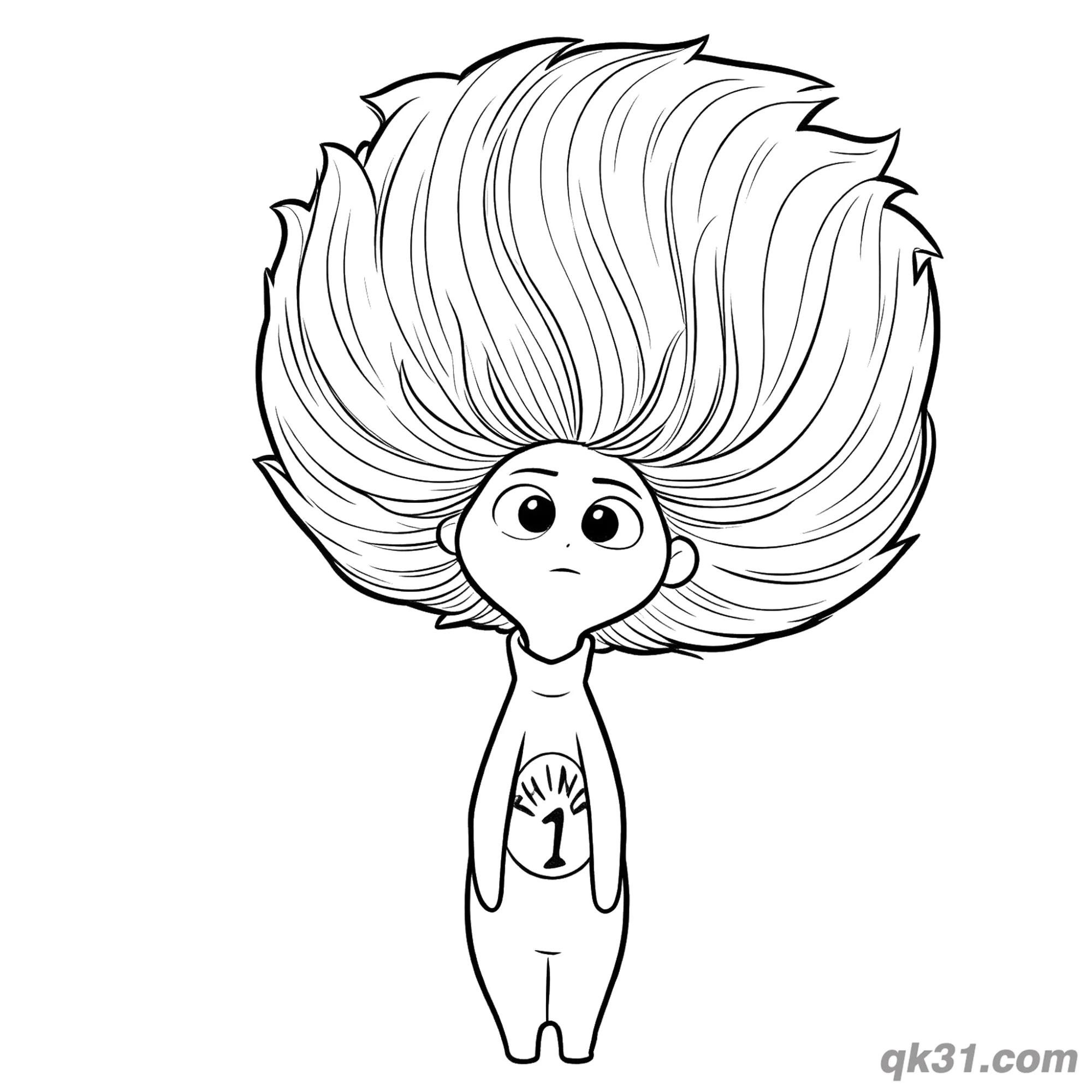 免费 1号小精灵可打印涂色活页 简笔画涂色页