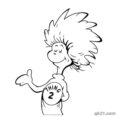 源自戴帽子的猫的2号小精灵简笔画涂色页 – 免费可打印简笔画涂色画