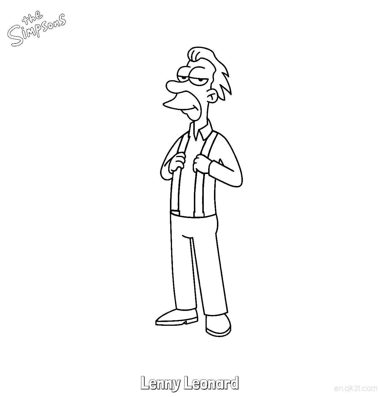 免费 伦尼·伦纳德简笔画 - 免费可打印辛普森一家简笔画 简笔画涂色页