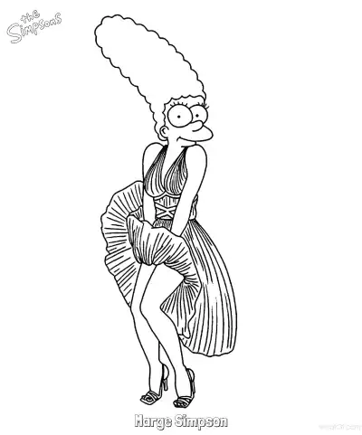 玛琦·辛普森简笔画 - 免费可打印辛普森一家简笔画 – 免费可打印简笔画涂色画