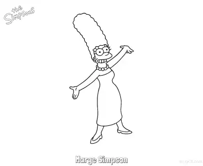 玛琦·辛普森简笔画 - 免费可打印辛普森一家简笔画 – 免费可打印简笔画涂色画