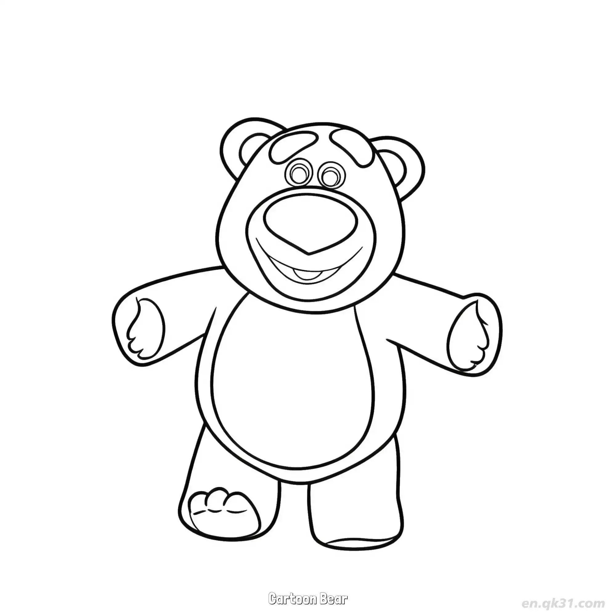 免费 卡通熊 简笔画 素描 涂鸦 - 免费可打印 玩具总动员简笔画 下载PDF 简笔画涂色页