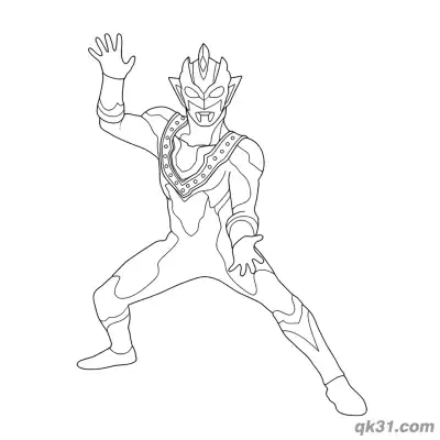 泽塔奥特曼 贝塔粉碎形态 动作姿势 简笔画涂色页 – 免费可打印简笔画涂色画