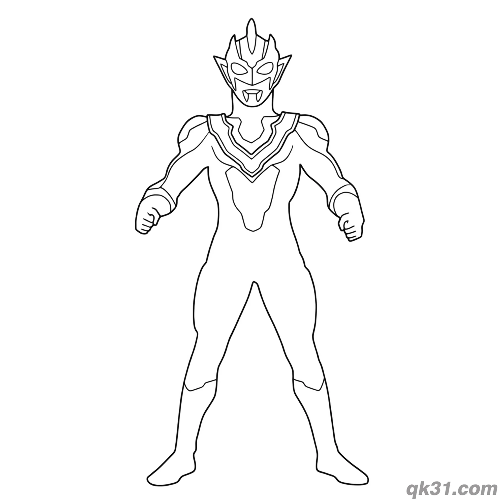 免费 泽塔奥特曼 贝塔粉碎形态 基本站立姿势 简笔画涂色页 简笔画涂色页