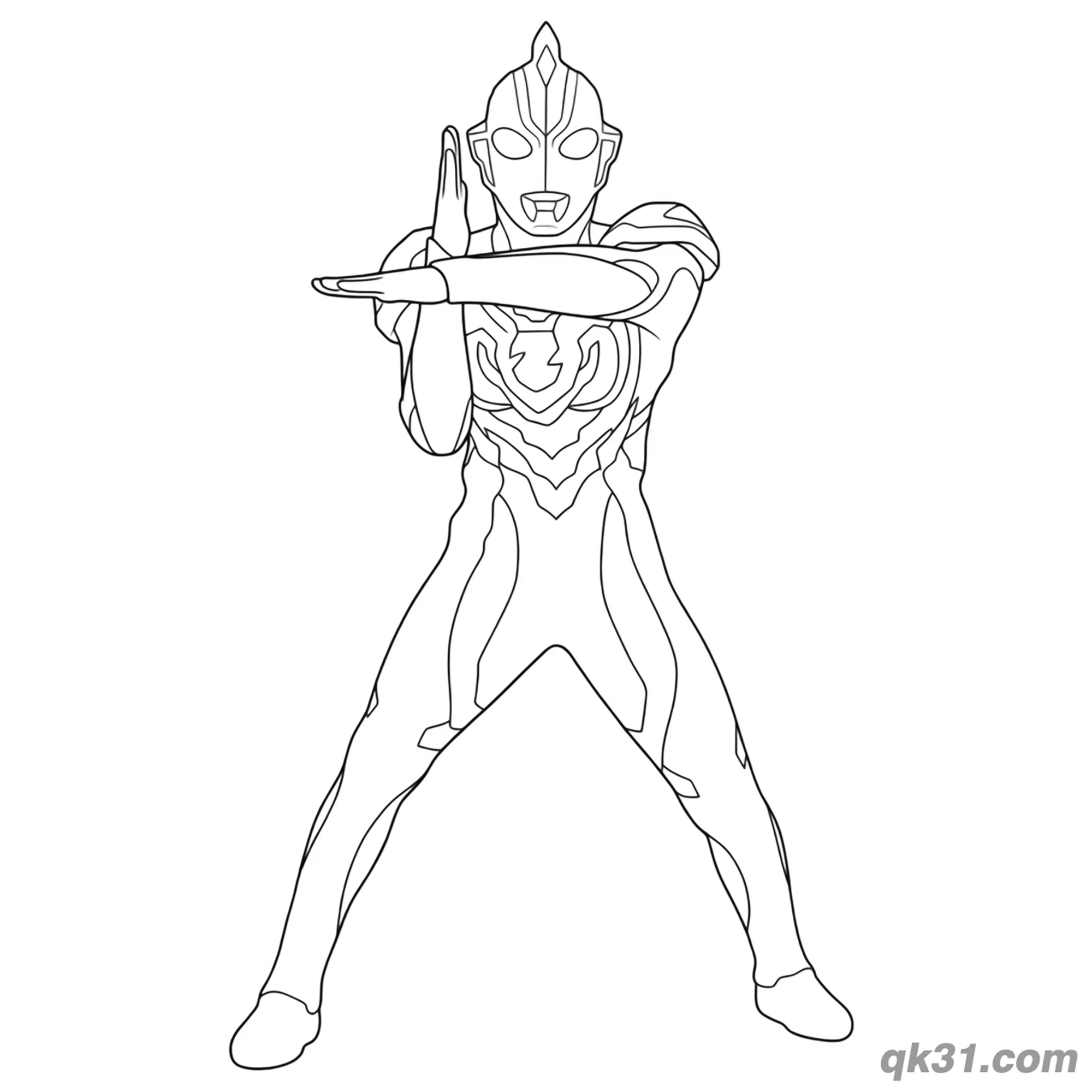 免费 泽塔奥特曼 原生形态 光束技能姿势 简笔画涂色页 简笔画涂色页