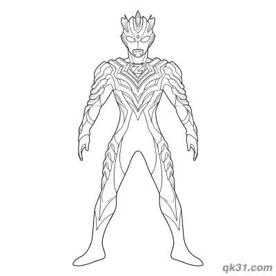 泽塔奥特曼 西格玛胸章形态 特殊姿势 简笔画涂色页 – 免费可打印简笔画涂色画
