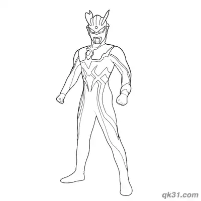 赛罗奥特曼基础站立握拳简笔画涂色页 – 免费可打印简笔画涂色画