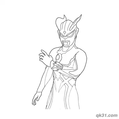 赛罗奥特曼半身互动简笔画涂色页 – 免费可打印简笔画涂色画