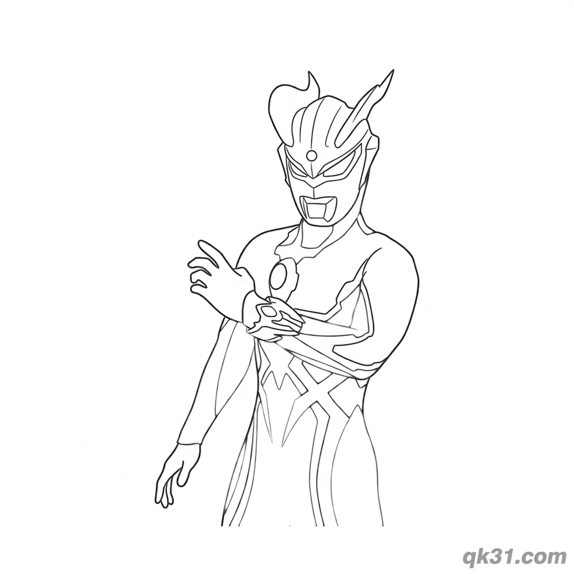 免费 赛罗奥特曼半身互动简笔画涂色页 简笔画涂色页