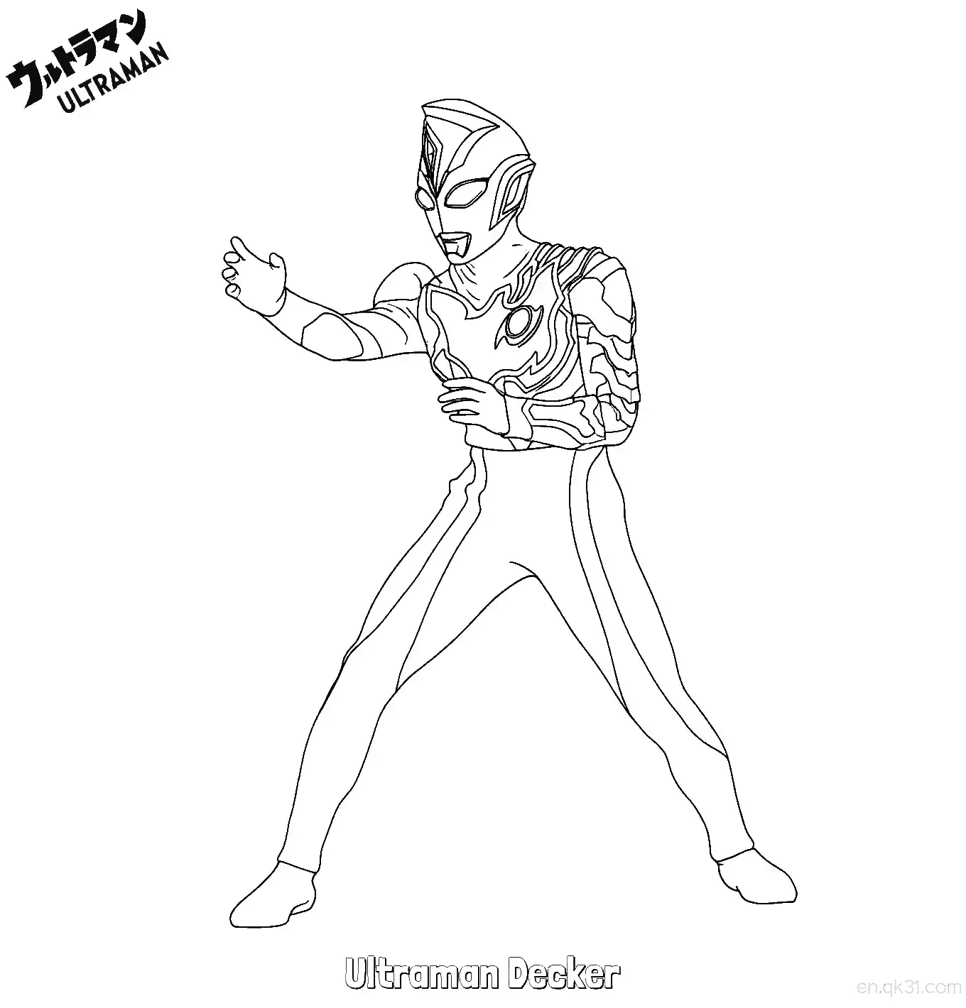 免费 德凯奥特曼 1简笔画 素描 涂鸦 - 免费可打印奥特曼 下载PDF 简笔画涂色页
