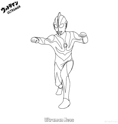 奈欧斯奥特曼 2简笔画 素描 涂鸦 - 免费可打印奥特曼 下载PDF – 免费可打印简笔画涂色画