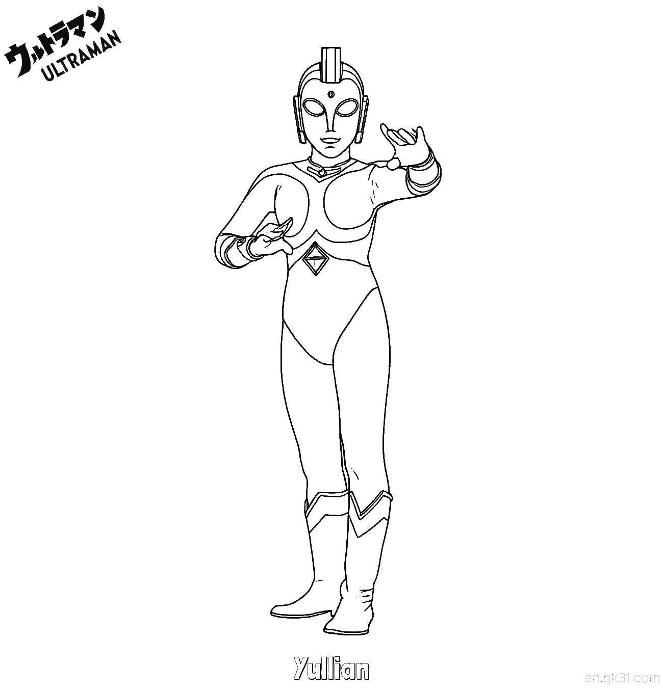 免费 尤莉安奥特曼 简笔画 素描 涂鸦 - 免费可打印奥特曼 下载PDF 简笔画涂色页