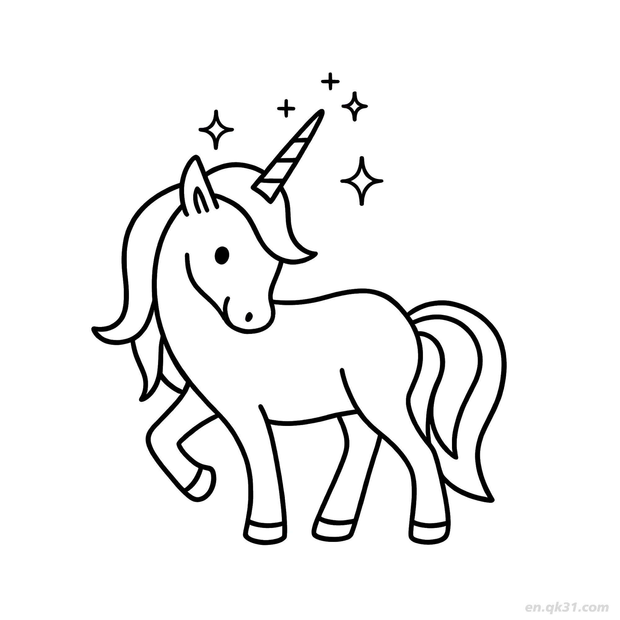 魔法,彩虹,飞行,独角兽|儿童、素描、简笔画、在线免费图片转素描、简笔画、涂鸦、涂颜色画画、着色画、拼音、字帖、可打印A4涂色图|, image size:2000x2000