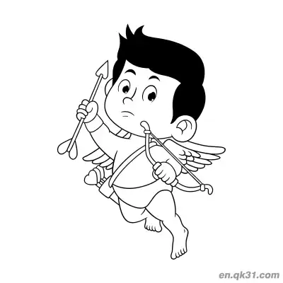 爱心云朵上的小猫情人节涂色页 – 免费可打印简笔画涂色画