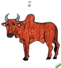 怎样教孩子们一步步画一个 卡通牛Zebu – 免费可打印简笔画涂色画