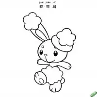 卷卷耳    Buneary、ミミロル 卷耳兔 宝可梦 – 免费可打印简笔画涂色画