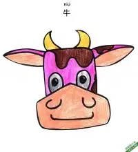 如何给孩子画牛脸Cow Face – 免费可打印简笔画涂色画